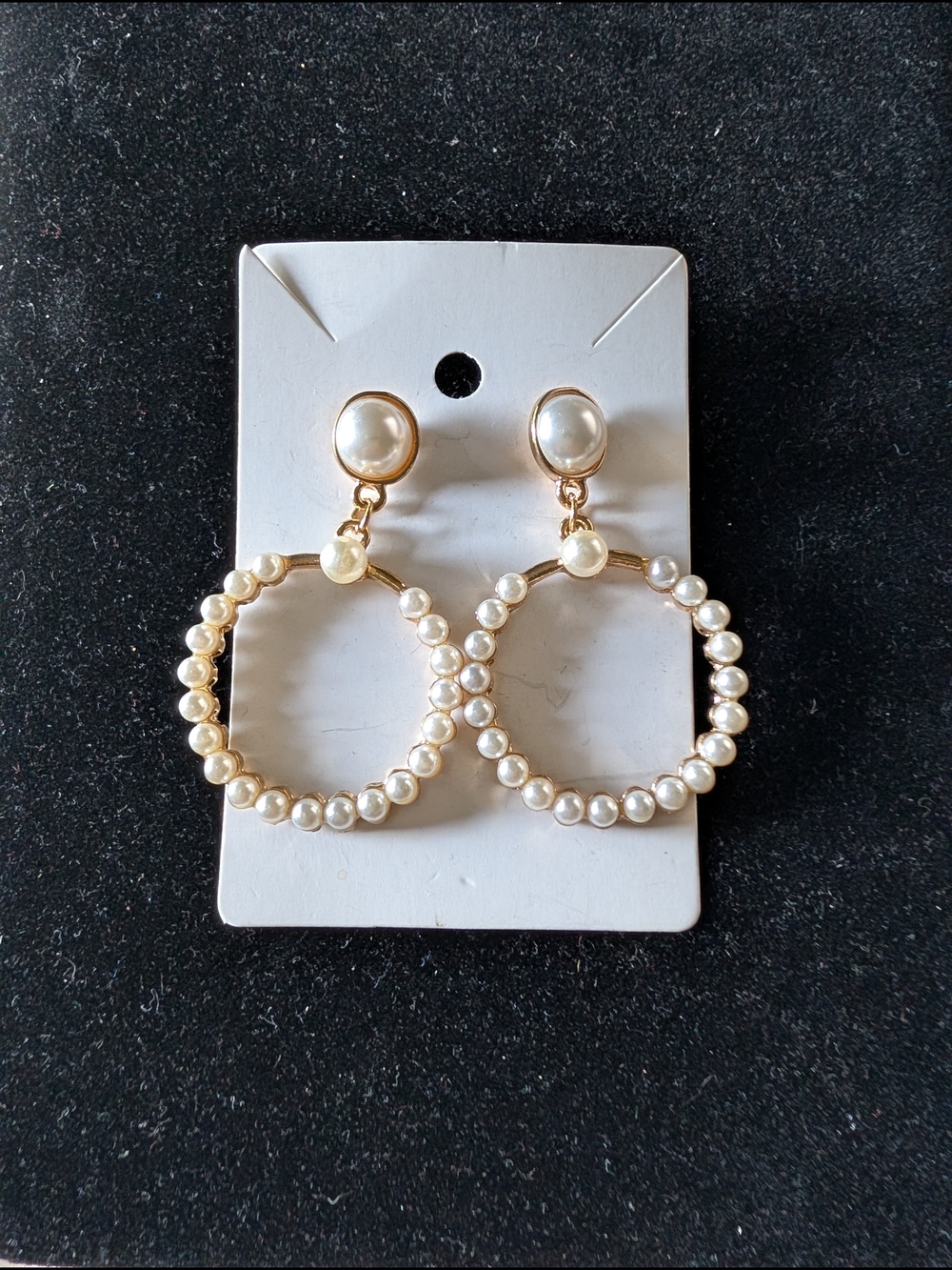 Gold Hoop Earrings with Pearl Studs